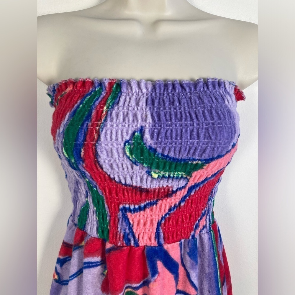 NEW Juicy Couture Velour Ruffle Hem Strapless sundress rouched bodice NWT Small - Picture 9 of 9
